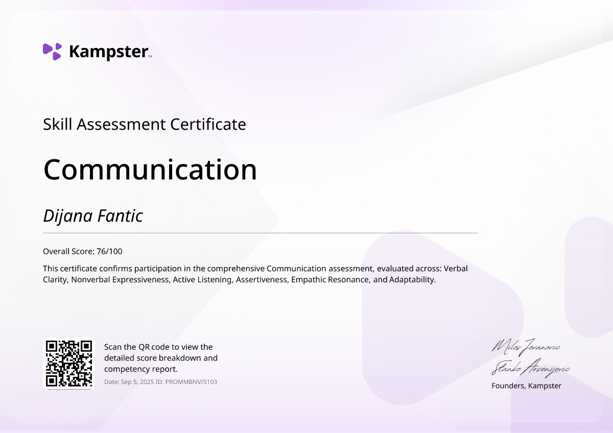 Communication certificate