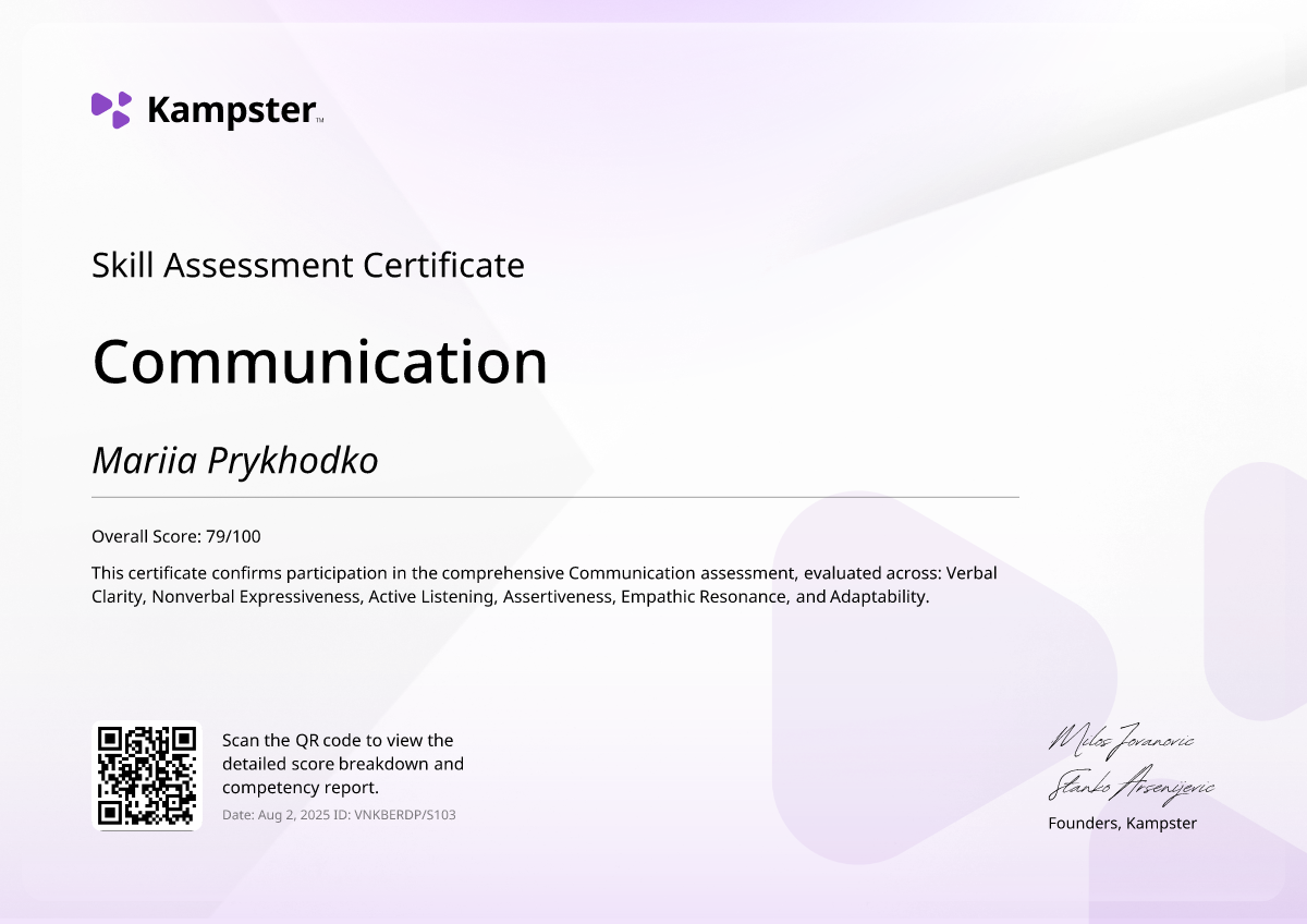 Communication certificate
