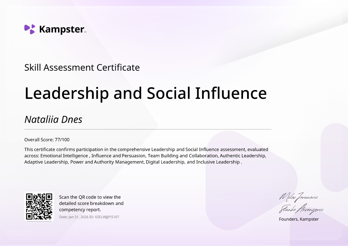 Leadership and Social Influence certificate